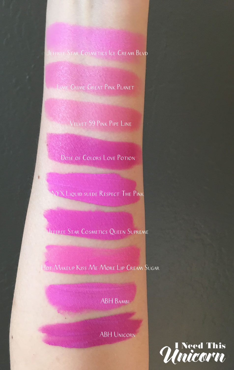 Cool Pink Lipstick Swatches | I Need This Unicorn