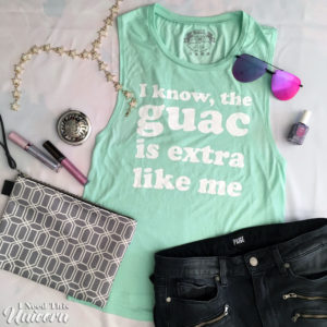 I Know The Guac is Extra Like Me Muscle Tank Top and About Town Clutch