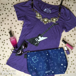 Guitar triblend purple t-shirt and Beauty Constellations Cosmetic Bag