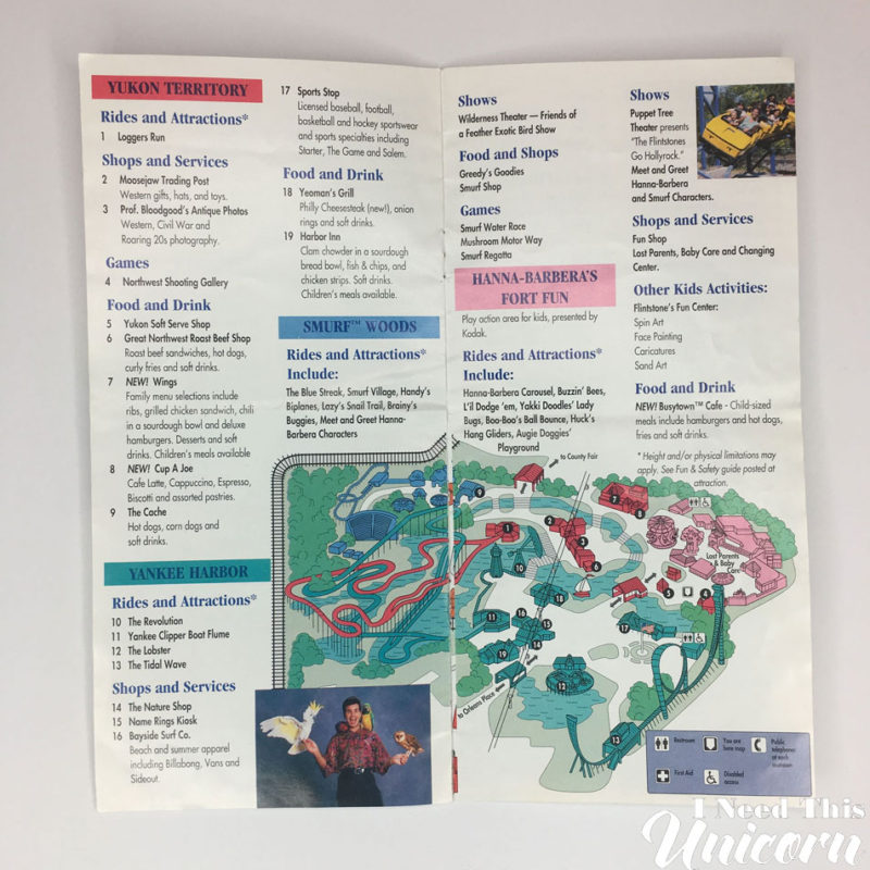 Theme Park Nostalgia: Great America 1993 Park Map | I Need This Unicorn