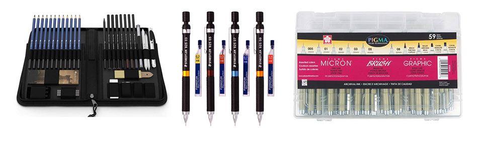 Top 10 Gift Ideas For Artists - Pencil and Graphite Sets, Micron Pens