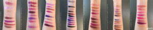 Arm Swatches of 7 palettes