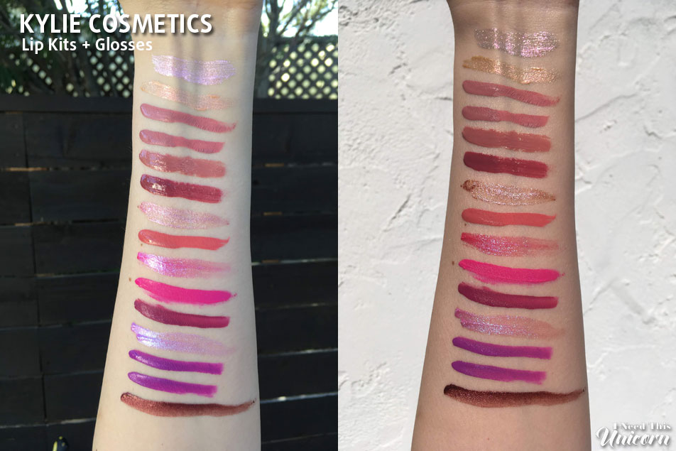 Kylie Cosmetics Swatches in shade and sunlight | I Need This Unicorn