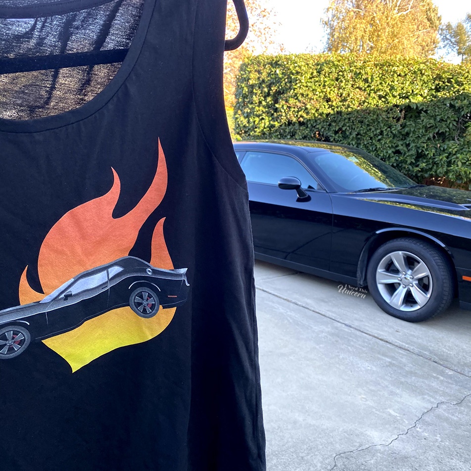 Challenger shirt and the car itself