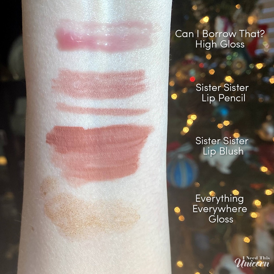 KENDALL by Kylie Cosmetics Lip Blush, High Gloss and Everything, Everywhere Gloss Swatches 