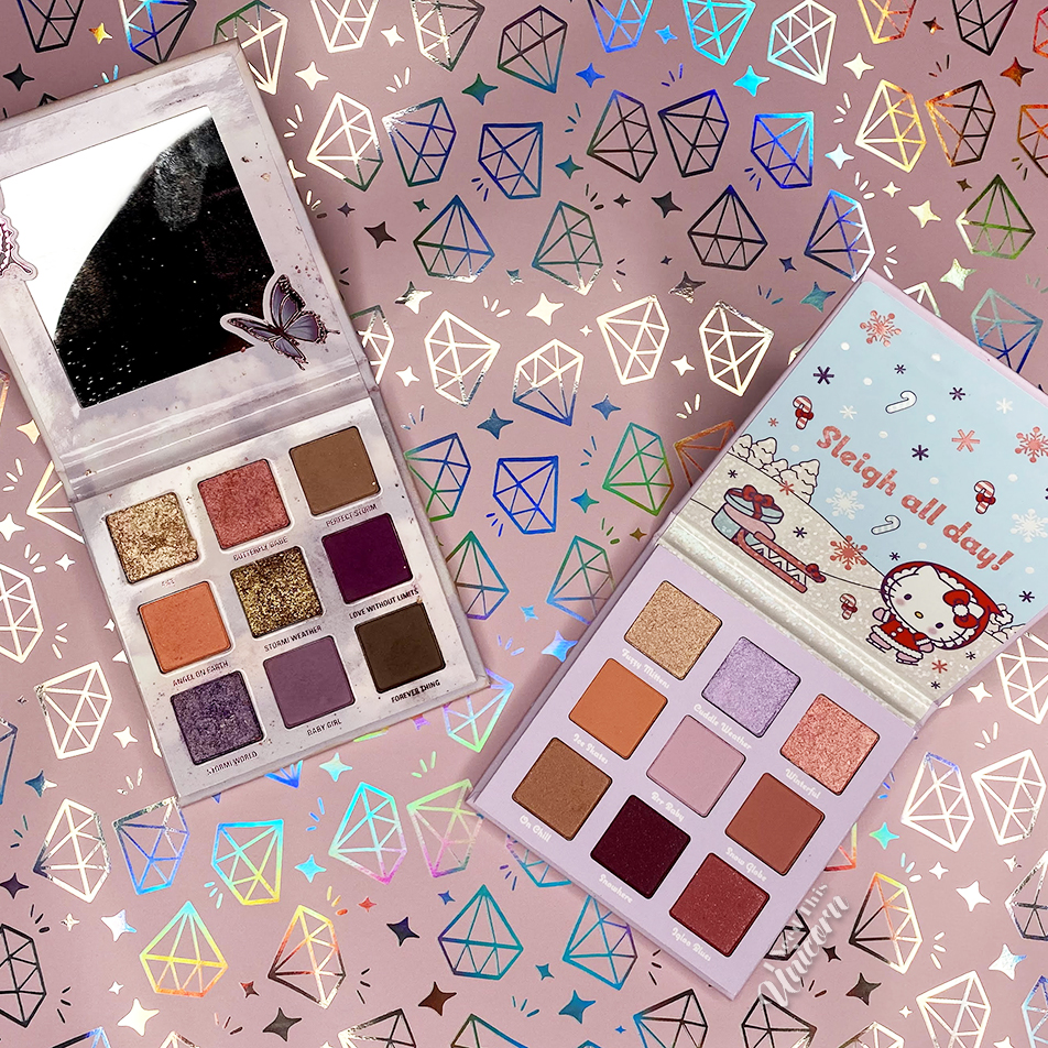 Colourpop Hello Kitty and Friends Snow Much Fun Palette and Kylie Cosmetics Stormi Palette 