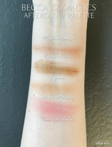 Becca Cosmetics Afterglow swatches