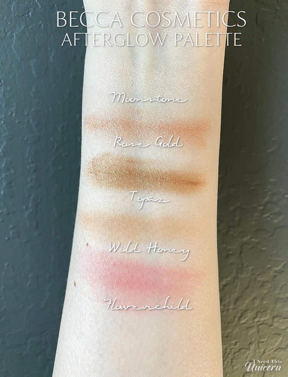 Afterglow Palette arm swatches