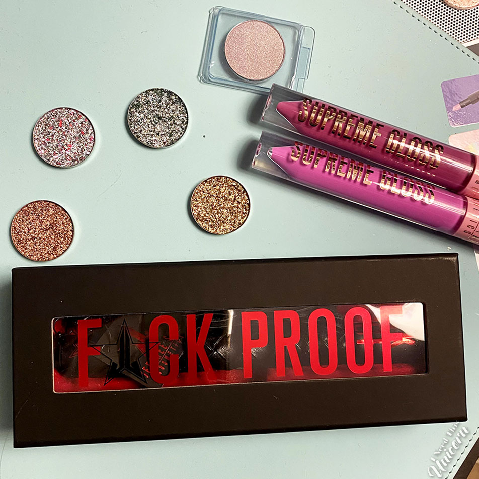 Supreme Gloss, Fuck Proof Mascara and Glam Shop holographic eyeshadows