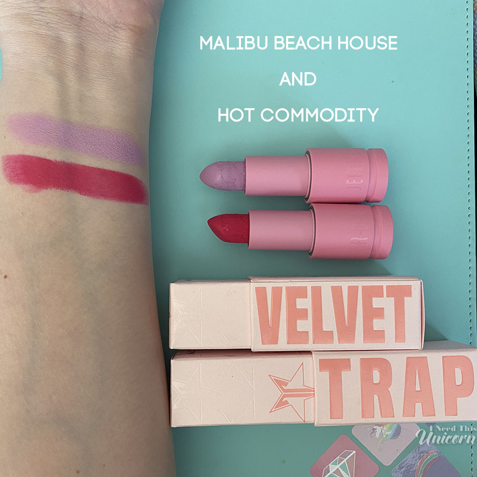 Velvet Trap Lipsticks in Malibu Beach House and Hot Commodity