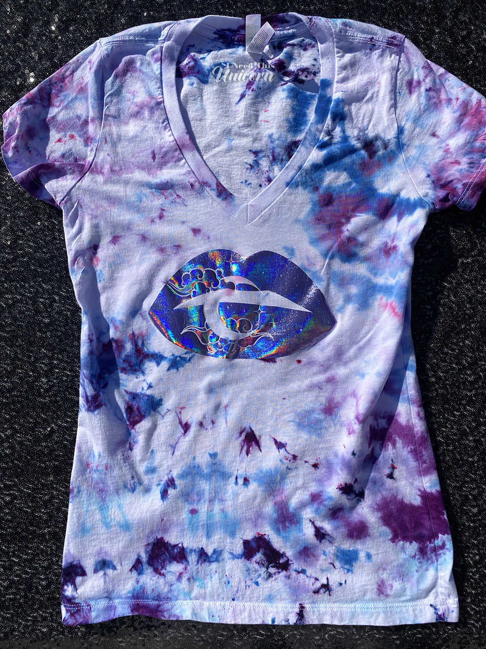Celestial Lips Tee with Purple Holographic Foil