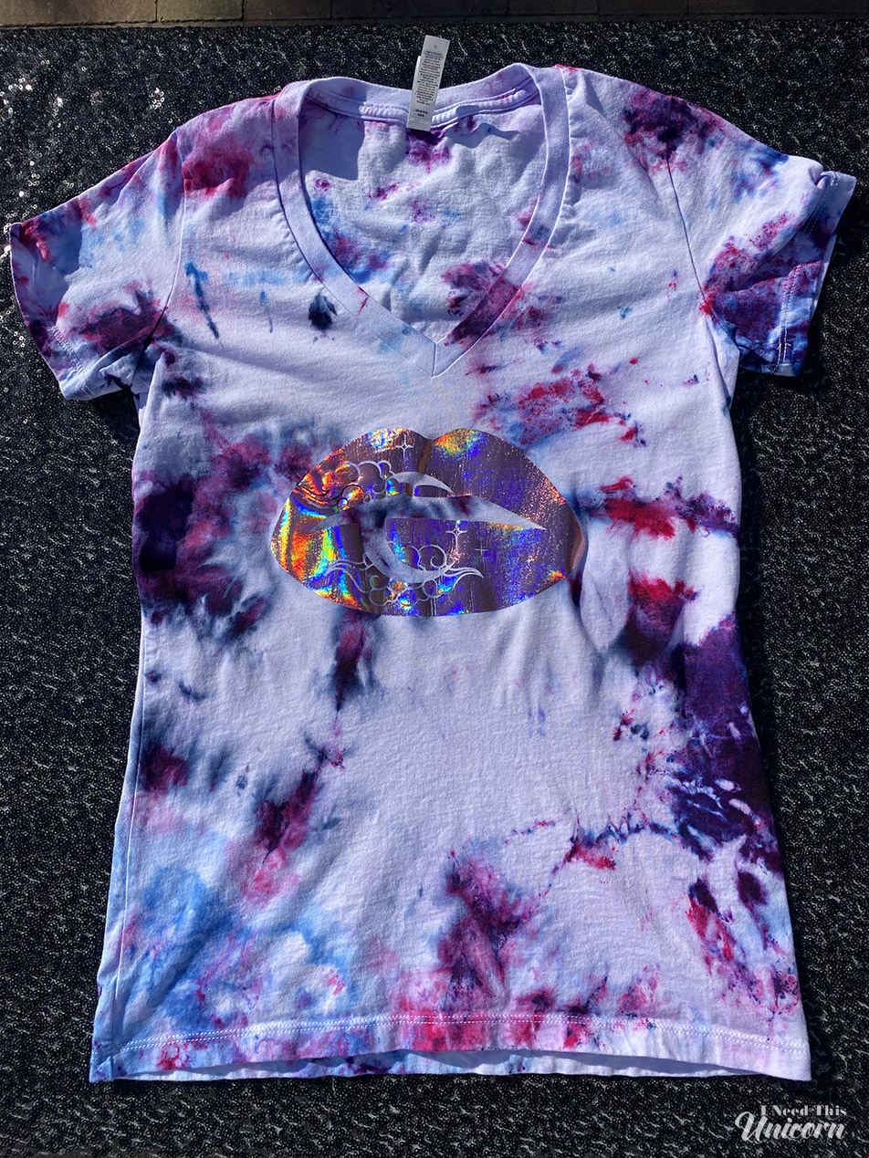 Celestial Lips Tee with Pink Holographic Foil