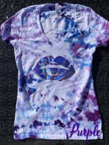 Galaxy Ice Dye Tee with Holographic Lips