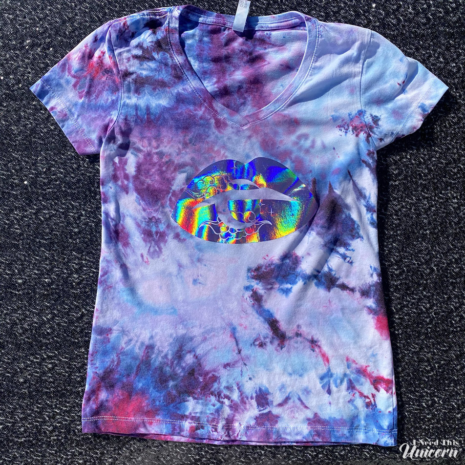 Celestial Lips Tee with Purple Holographic Foil