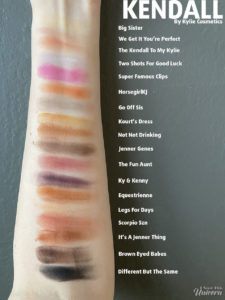 Kendall Eyeshadow Swatches