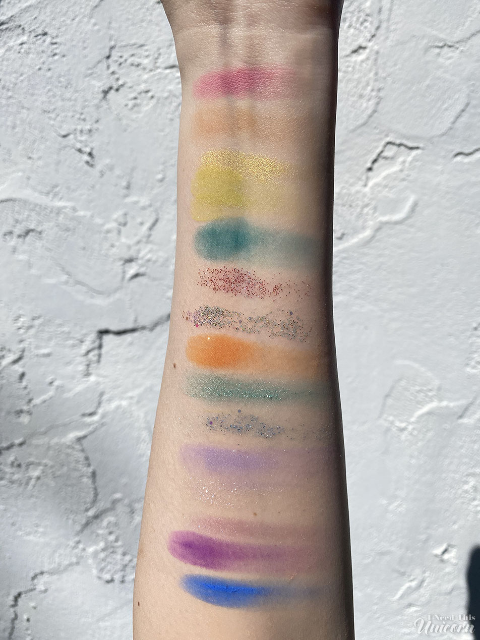 Wet N Wild Care Bears arm swatches