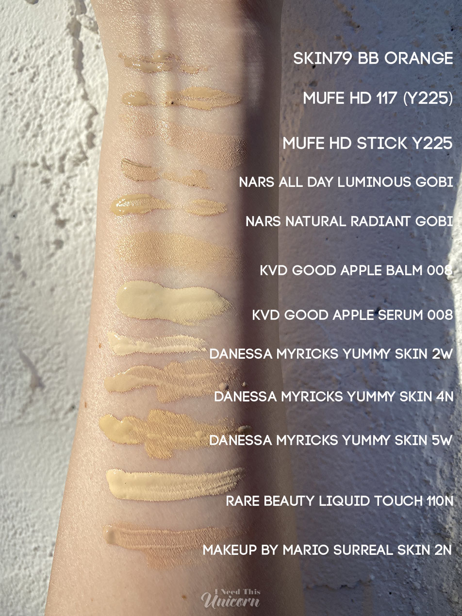 Foundation Swatches For Fair Olive