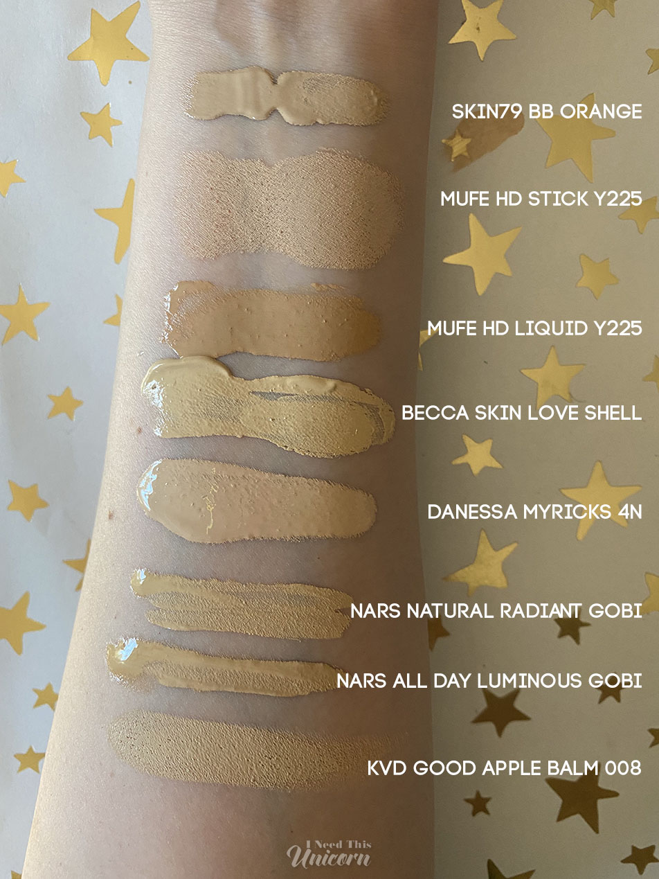 Foundation Swatches for Fair Olive Complexions