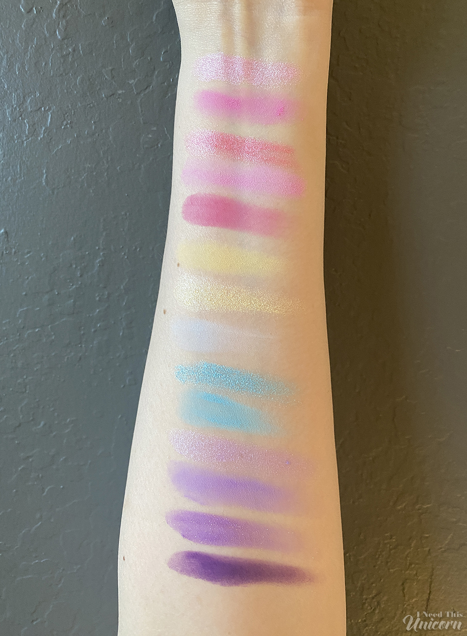 Jeffree Star Cosmetics Cotton Candy Queen Palette Arm Swatches