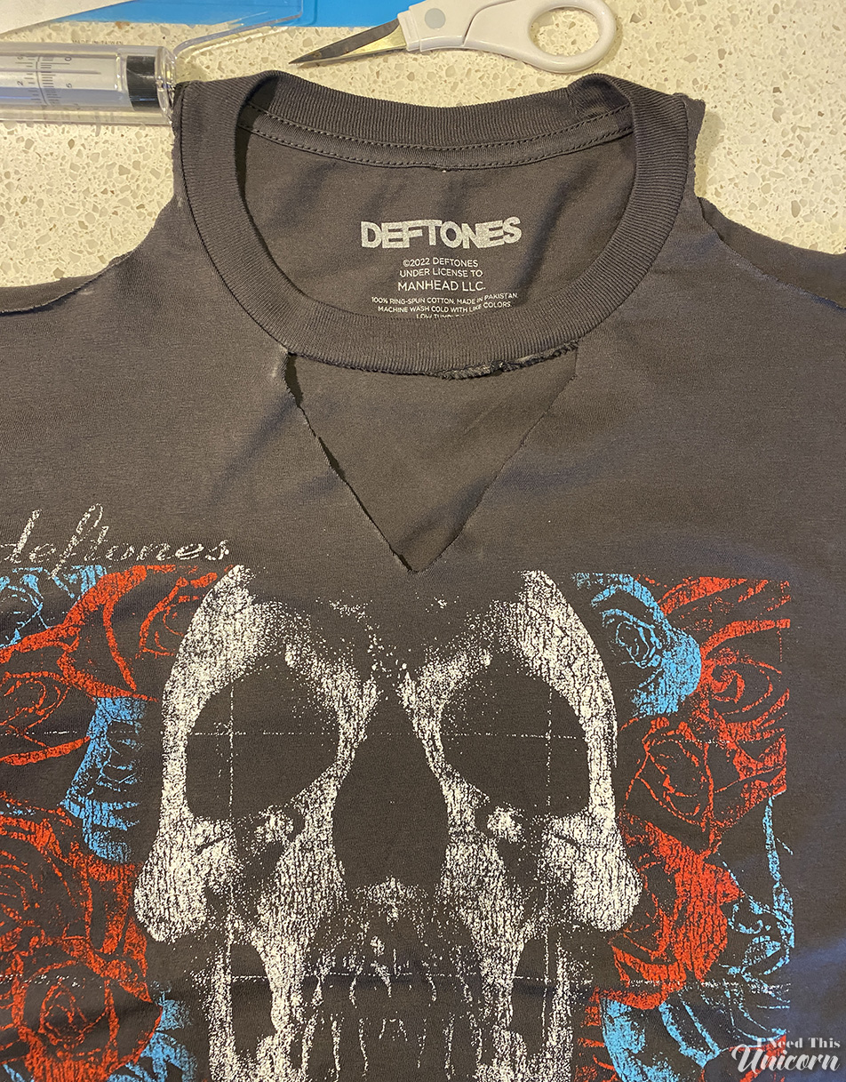 Hot Topic Deftones Tee with diy cut outs