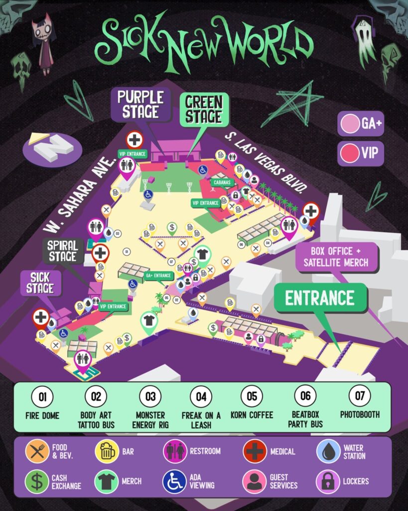 Sick New World Texas venue at night
