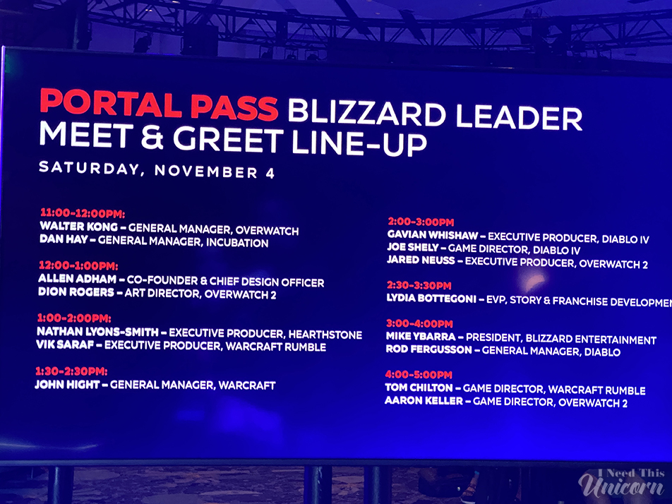Portal Pass Blizzard Leader Meet N Greet Lineup