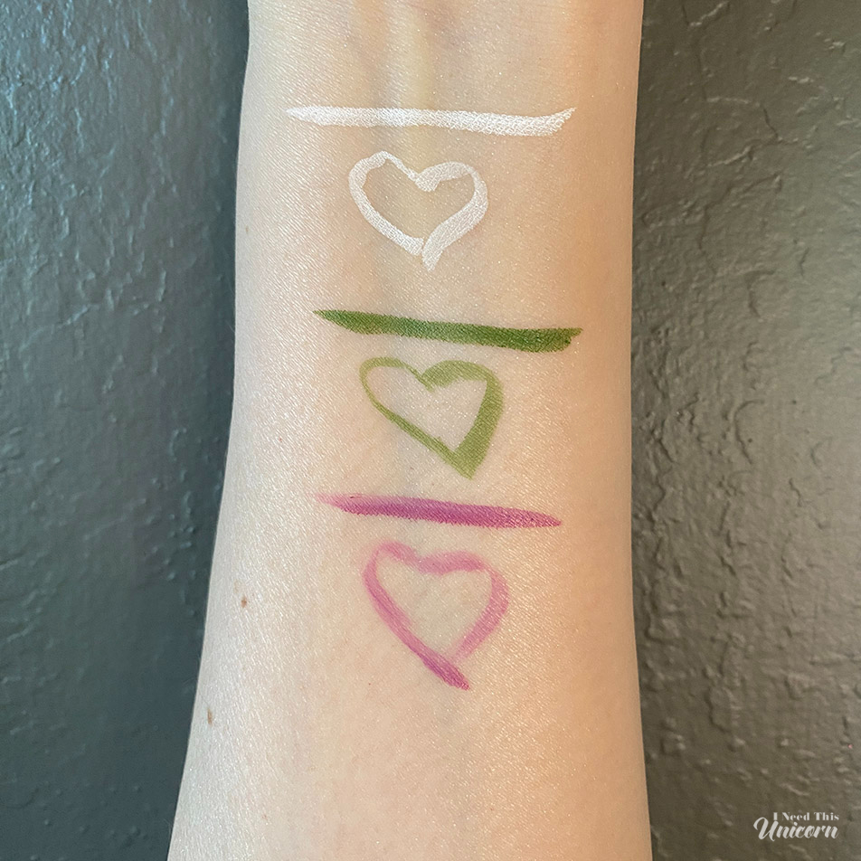 Care Bears eyeliner swatches