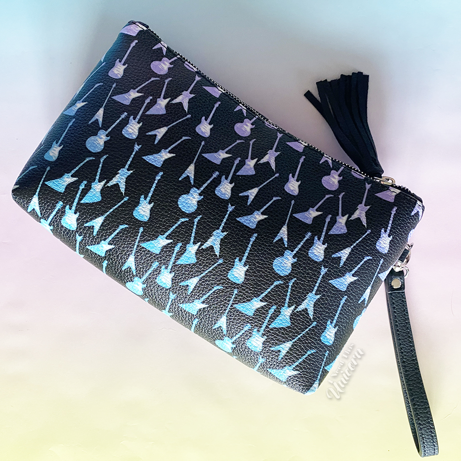 Metal, But Cute patterned vegan leather makeup bag by I Need This Unicorn