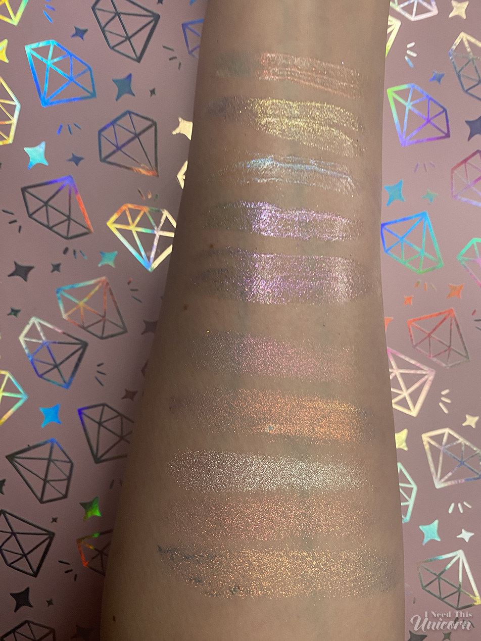 Queen Cosmetics Iridescent Pressed Shadows and Stardom Lip Glosses