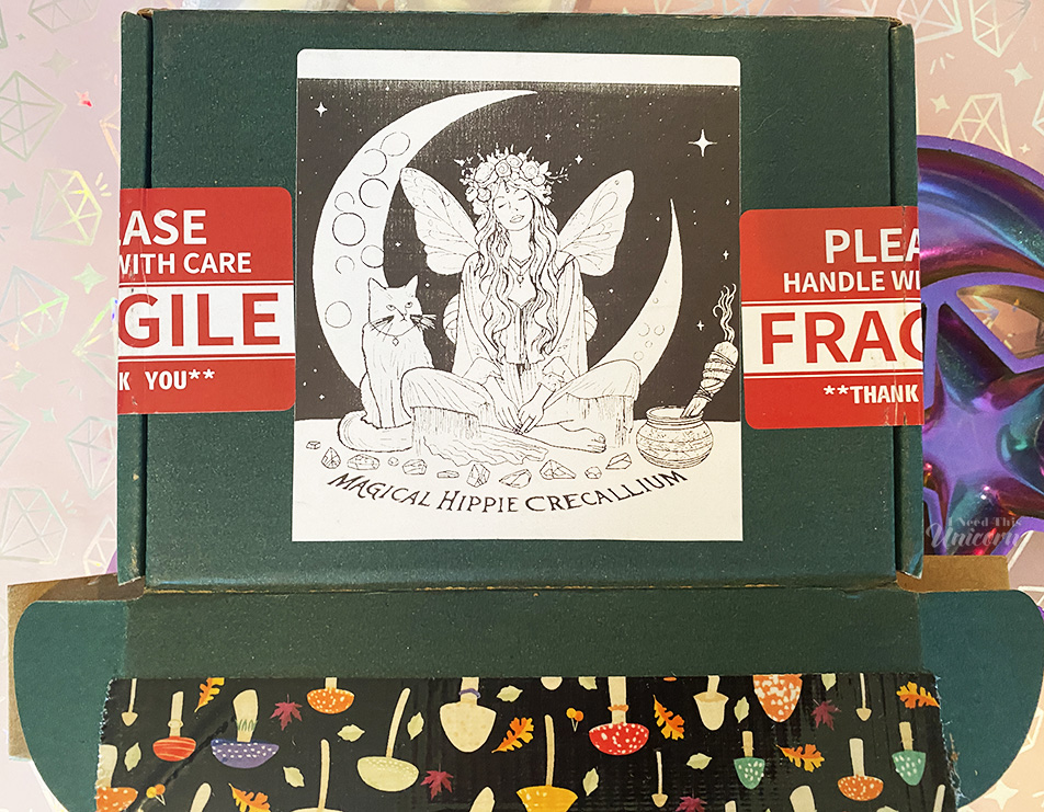 Magical Hippie Cercallium Shipping Box with mushroom tape