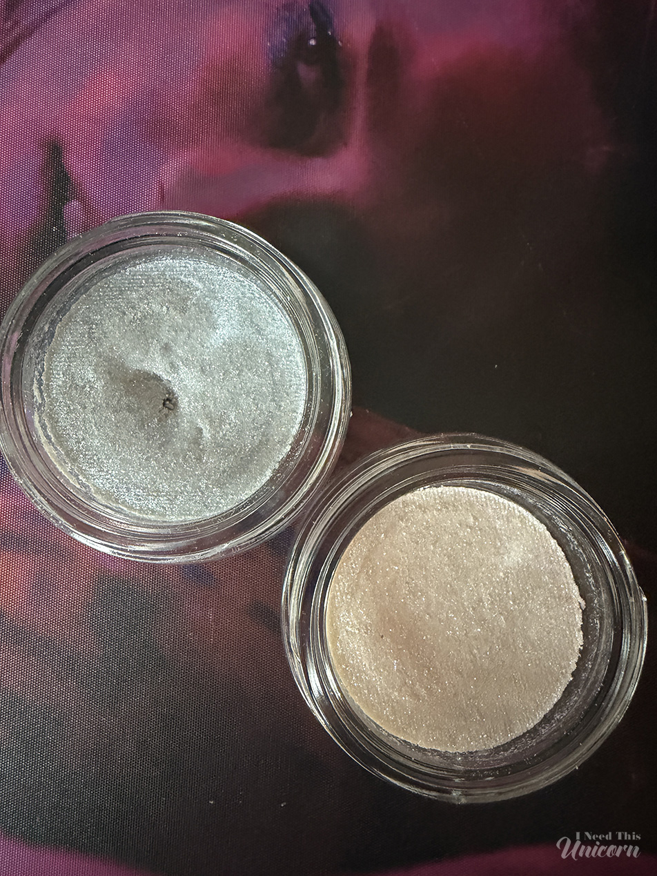 Half Magic Glitter Pucks in Princess Ghost (Blue) and Feel Something (Purple to Blue) pictured on Euphoria Fashion Book
