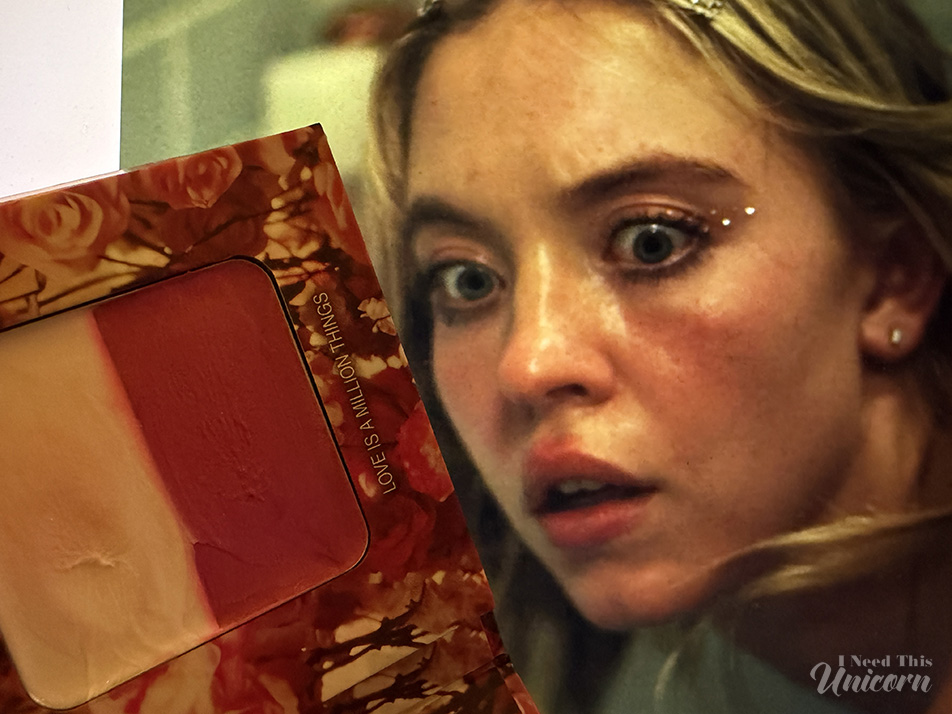 Half Magic Euphoria Beam Trap Blush Highlighter Duo pictured next to Season 2 Cassie Howard