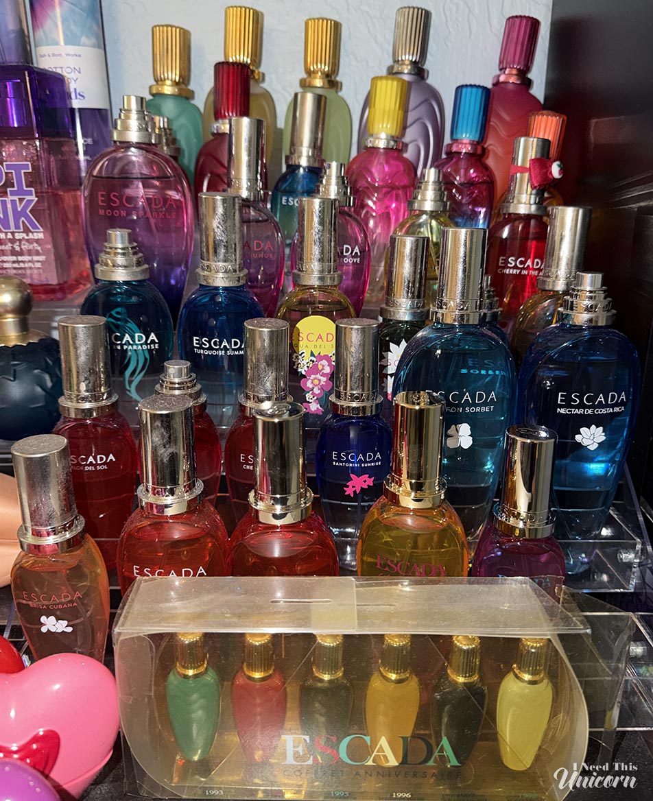 Escada collection on my dresser