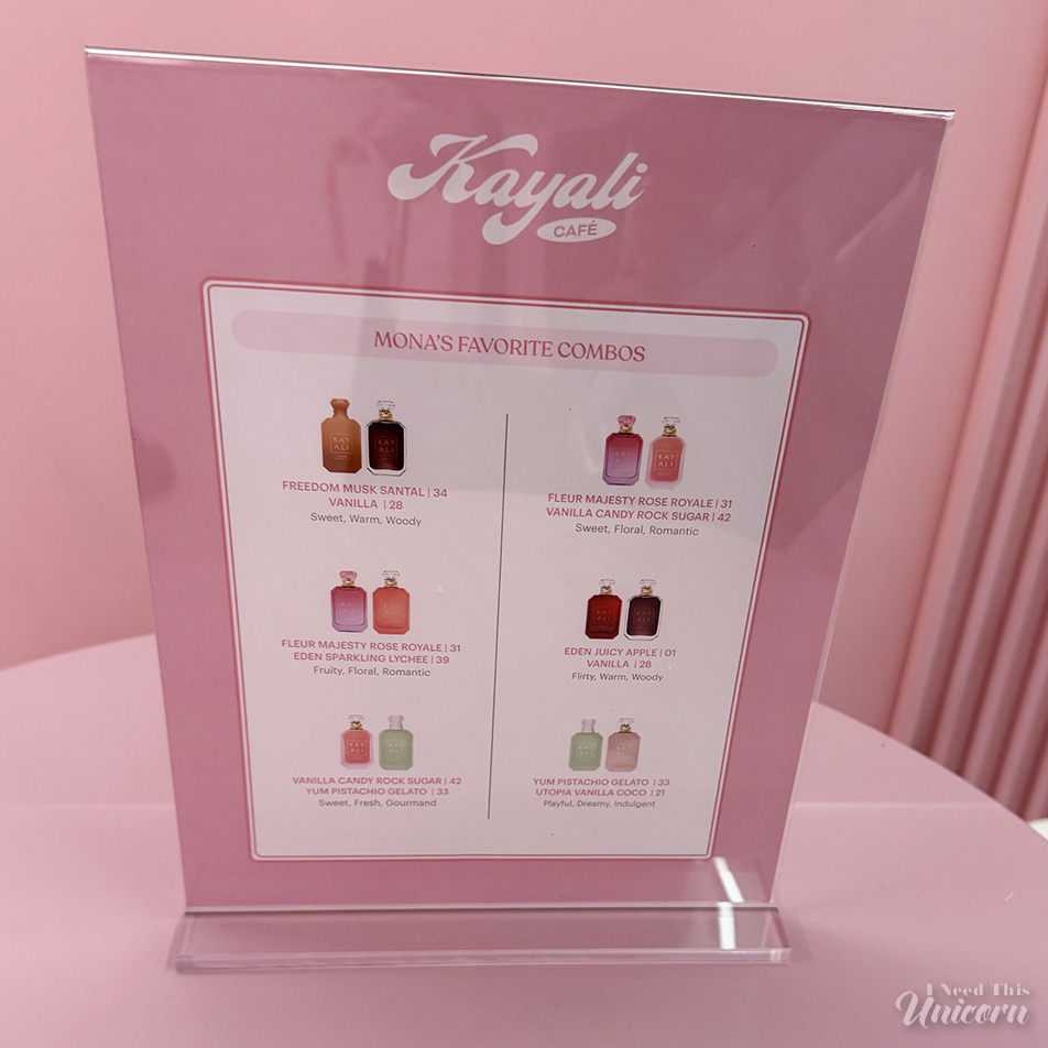 Kayali list of the founder Mona Kattan's favorite scents to layer