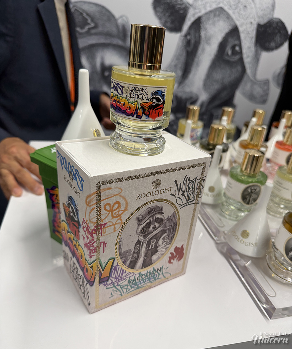 Display of Zoologist Perfumes with their newest fragrance, Raccoon