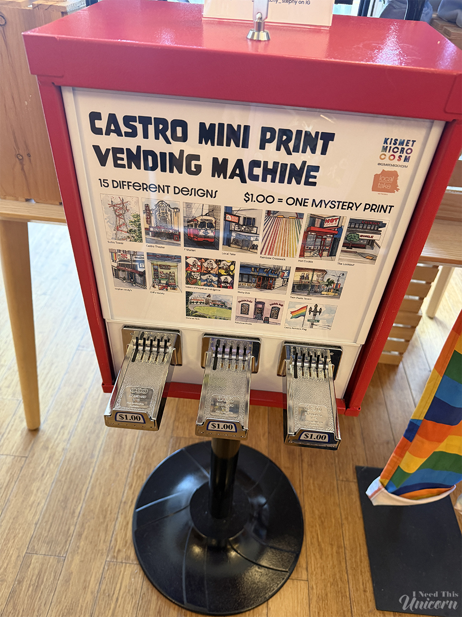 Mini Print Vending Machine at The Castro. This one has a Sutro Tower print!