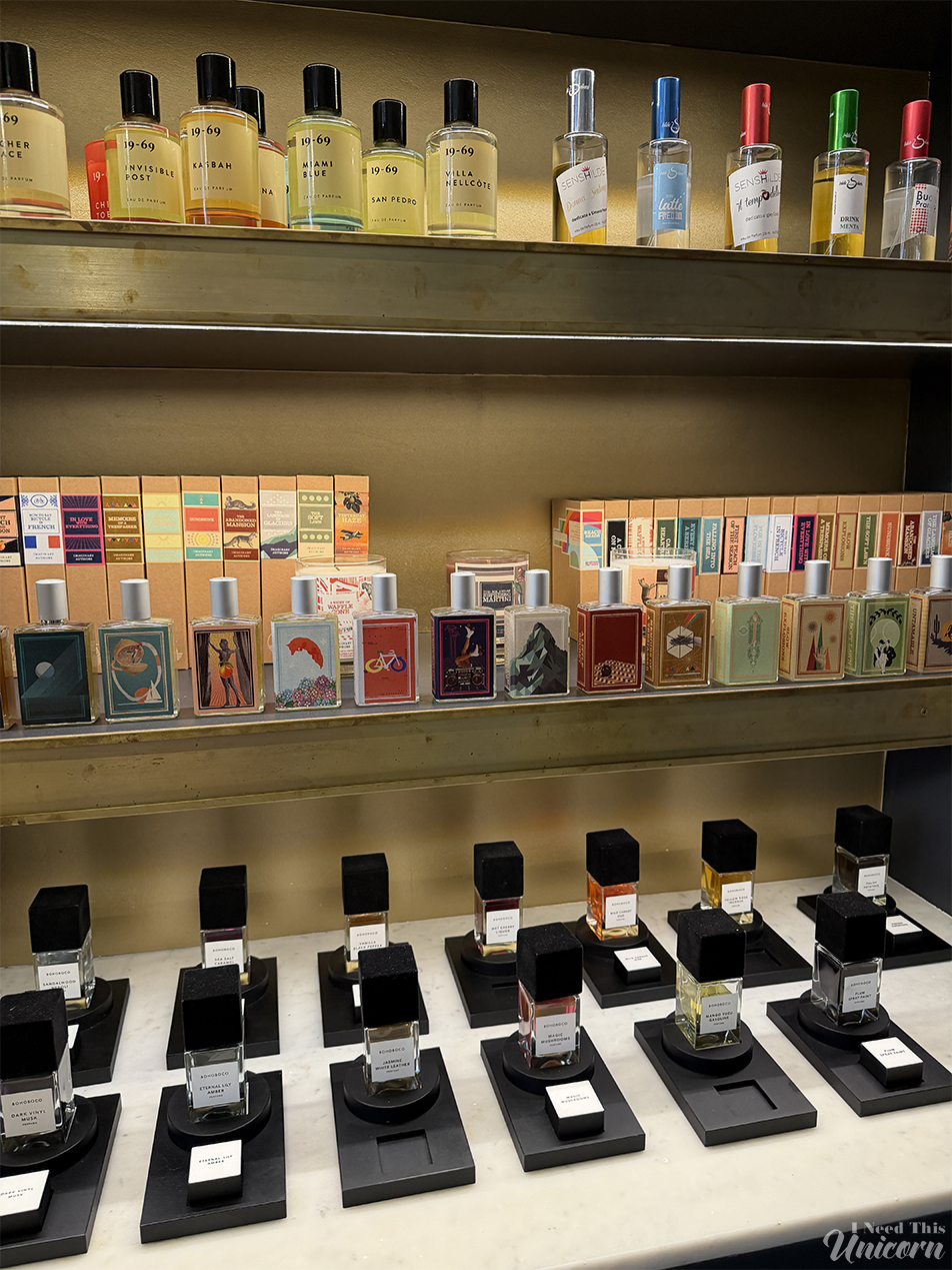 Ministry of Scent shelf featuring 19-69, Hilde Soliani, Imaginary Authors, BohoBoco