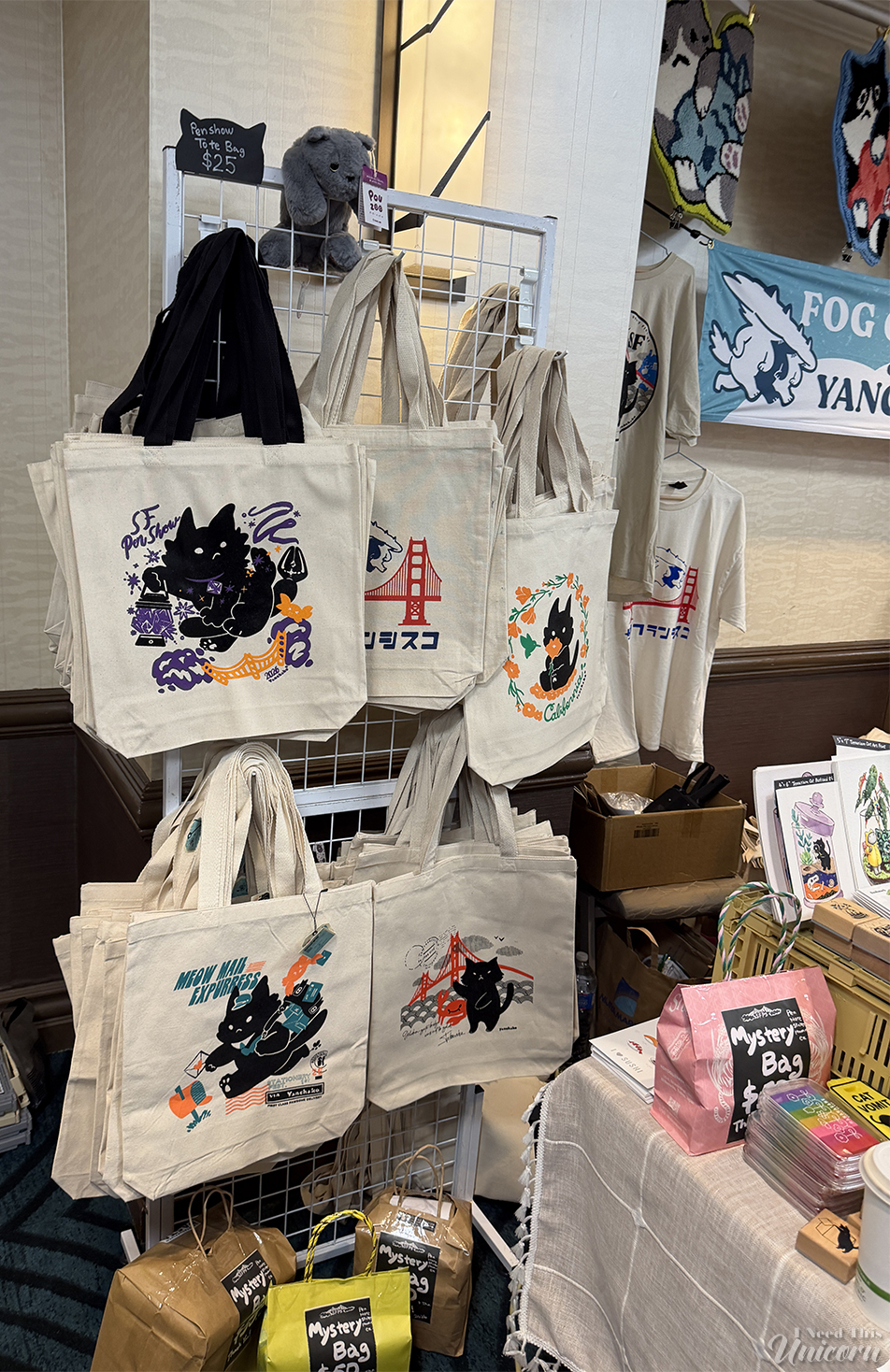 Fog Cats SF tote bags at the SF Pen Show